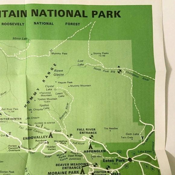 Vintage 1969 Rocky Mountain  National Park Colorado Map Travel Guide Brochure - Picture 6 of 12